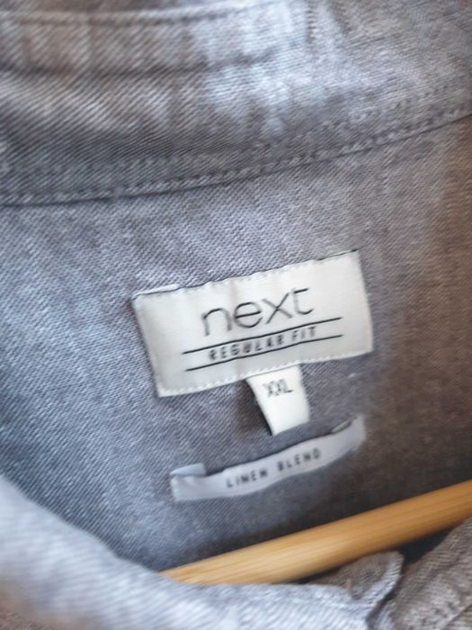 Szara lniana koszula 2XL Next męska