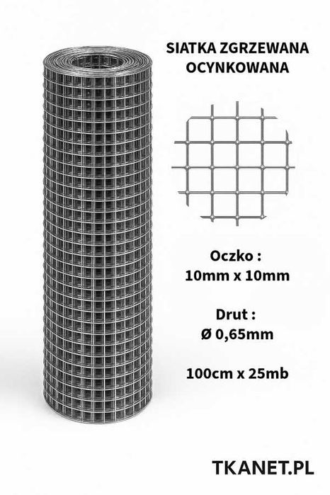 Siatka zgrzewana przeciw gryzoniom 10x10mm hodowlana na woliery klatki