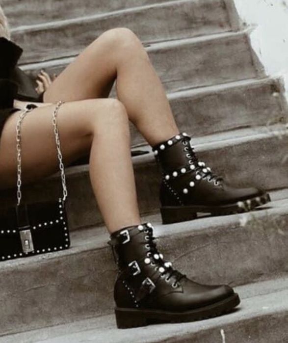 Zara botki sztyblety perly 37