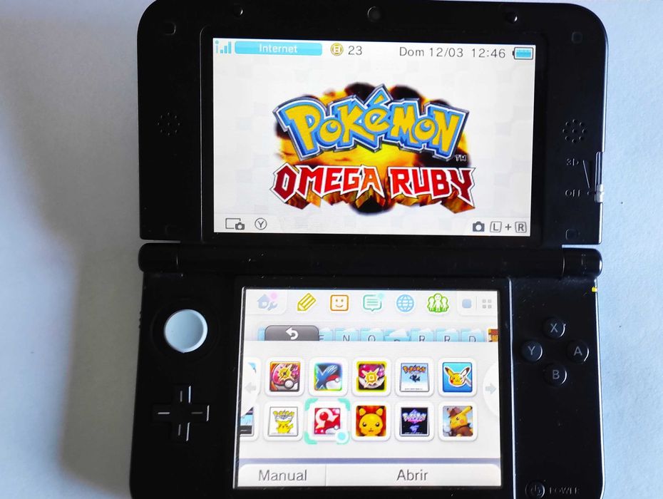 Nintendo 3DS XL Azul - Desbloqueada - Cartão 128 GB-