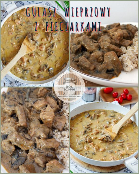 Gulasz wieprzowy z pieczarkami