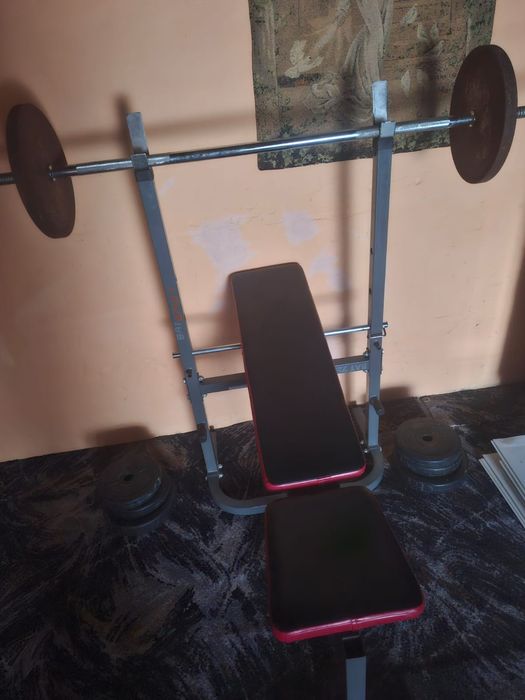 Zestaw ławeczka + sztanga