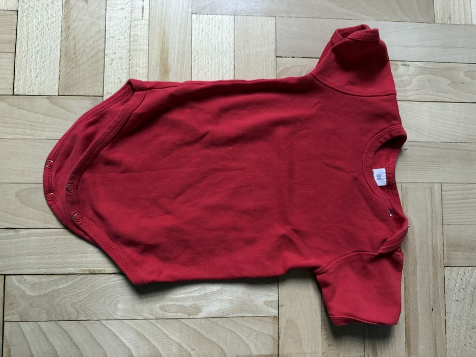 Czerwone bawełniane body HANDMADE r. 86