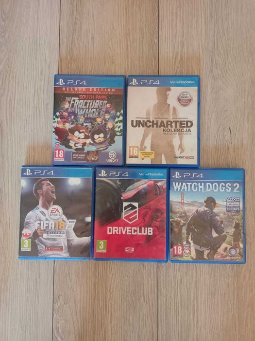 Gry na Playstation 4 PS4 - Uncharted, Fifa 18, Driveclub, Watch Dogs 2