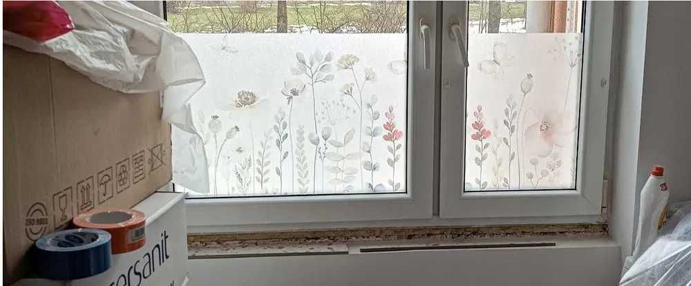 *nowe* 3D Folia Statyczna Na Okno Szybę Kwiaty Poppy 67,5x150cm 14189