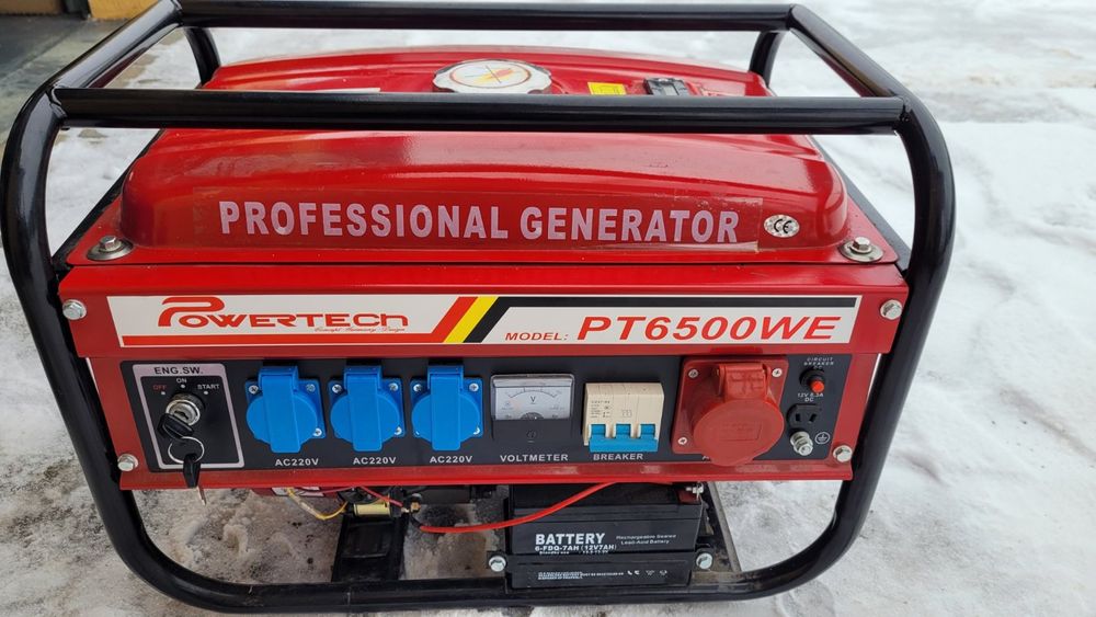 Бензиновий електрогенератор Powertech PT6500WE