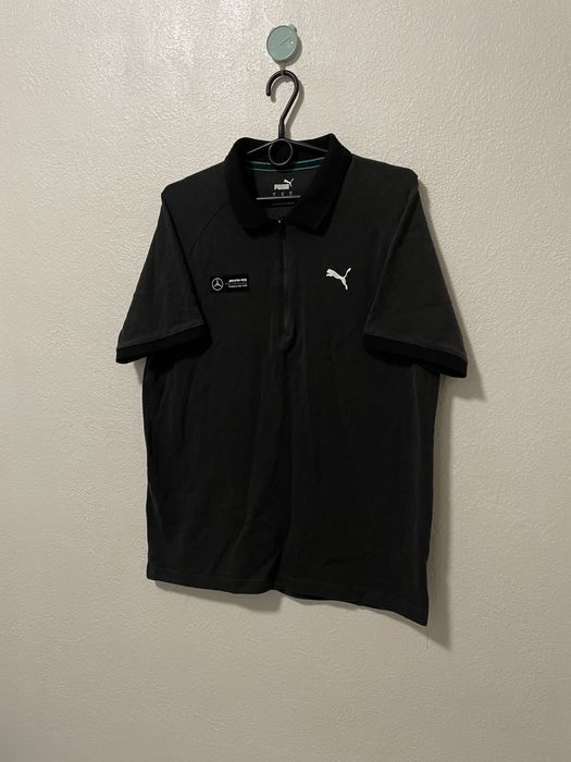 Серое мужское поло Puma x Mercedes Amg F-1 grey polo shirt