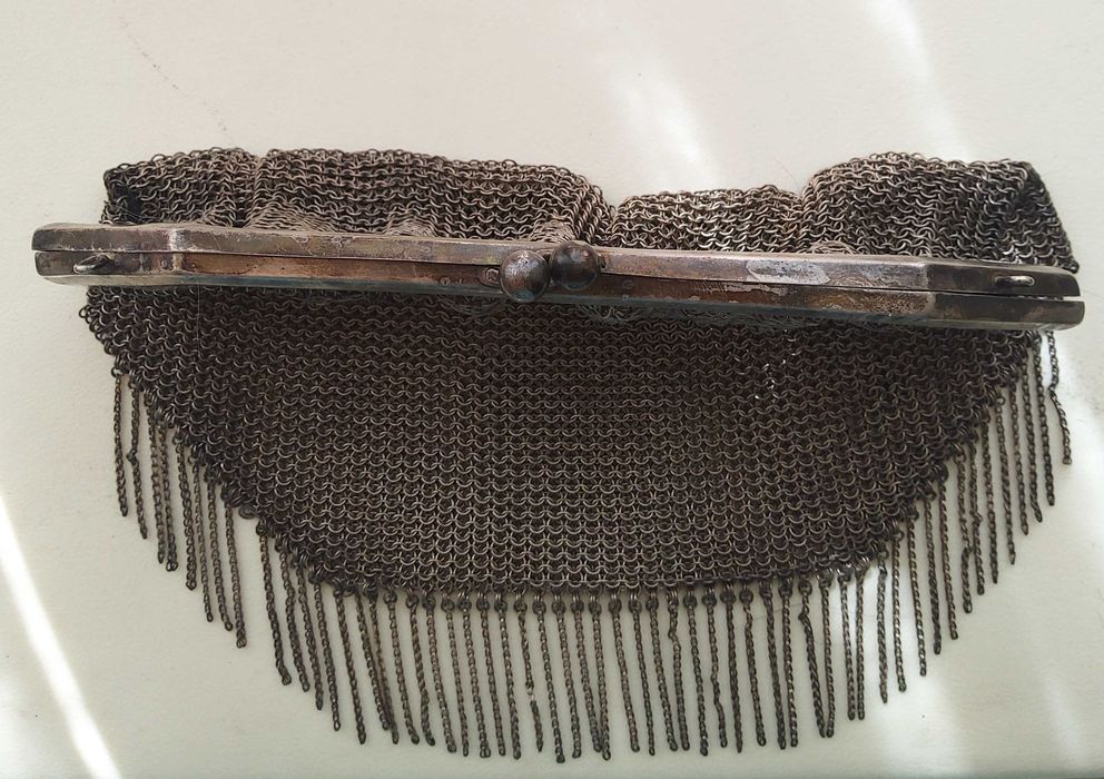 Сумочка. Серебрение. До 1920-х годов. Кольчужка. Антиквариат