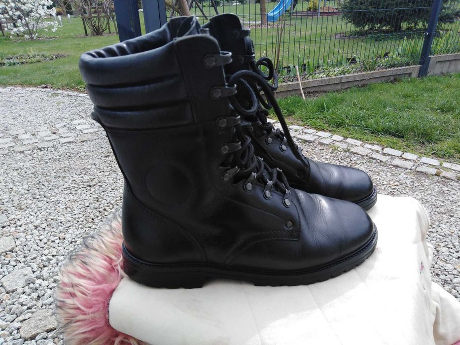 Buty skórzane, traper wojsko, straż, inna formacja rozmiar 38
