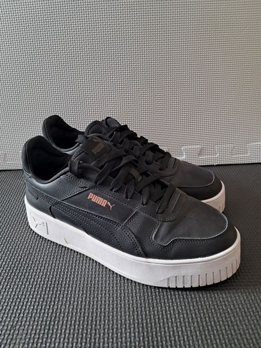 Czarne buty Puma 41 z białą podeszwą 26.5cm na platformie street
