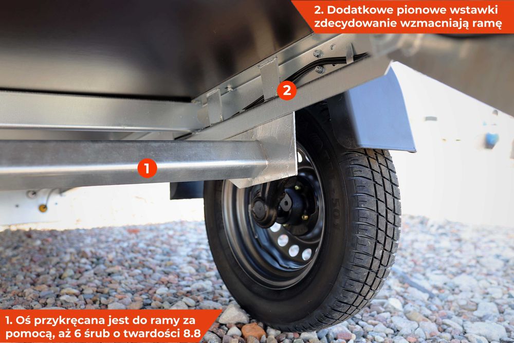 ULTRA mocna przyczepa samochodowa spawana Neptun 236 x 126 kiper 750kg