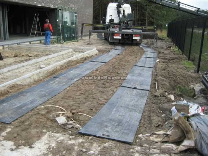 Maty z tworzywa, płyty drogowe 240 x 120 cm, droga tymczasowa, parking