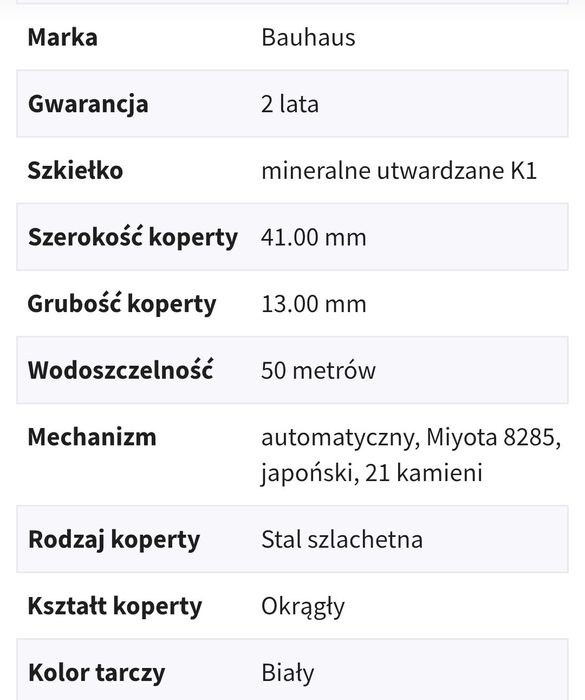 Zegarek Bauhaus Automatic
