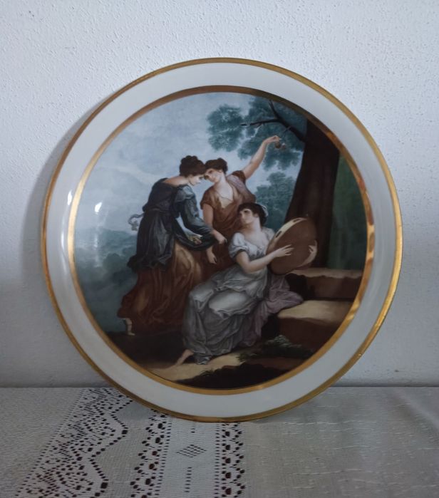 Conjunto 4 pratos Limoges pintados á mão