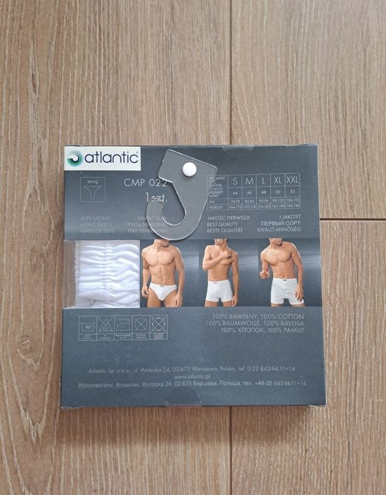 Stringi męskie Atlantic, rozmiar M, bawełna