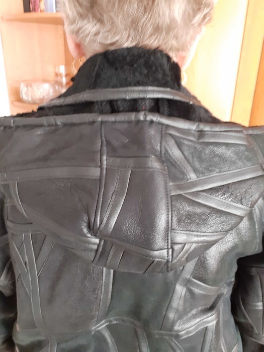 Kożuch damski z łatek