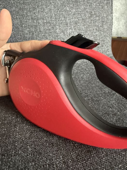 Smycz automatyczna 5 m czerwono-czarna + etui | S M L | nowa tasma