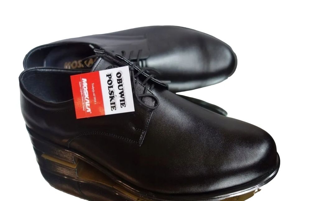 BnW Moskała Półbuty skórzane czarne męskie