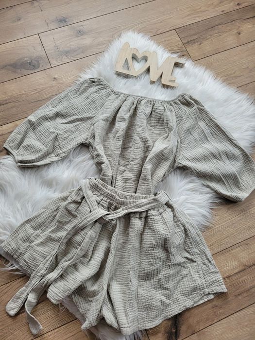 Komplet Muślinowy  bluzka spodenki