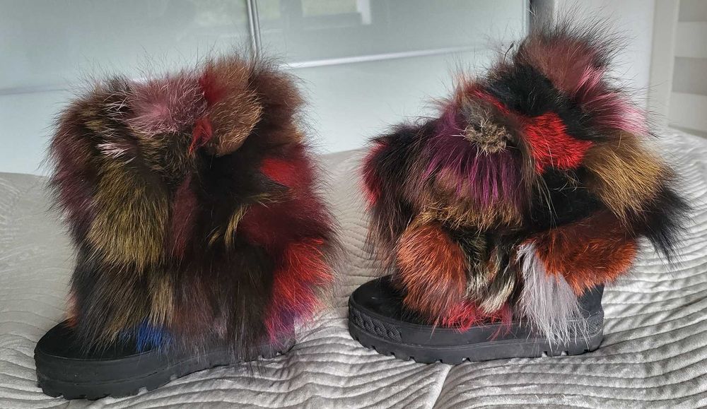 Buty futrzane botki 38