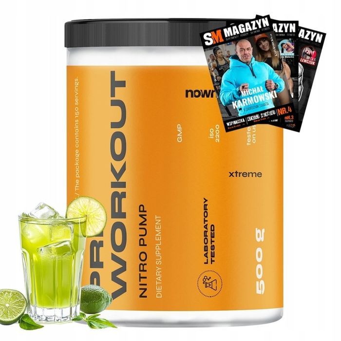 nowmax pre workout extreme pump 500 g wytrzymałość przedtreningówka energia