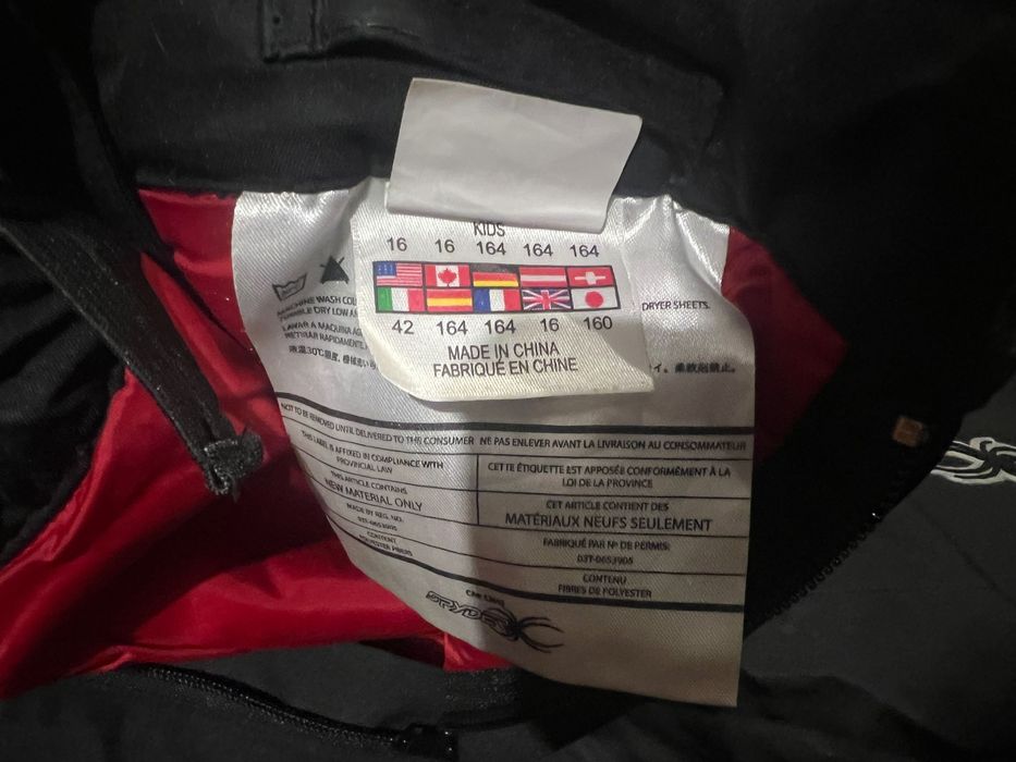 Лижний комплект Spyder: куртка + штани (Kids 170/164), червоний/чорний