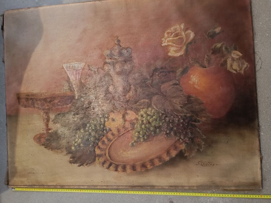 Obraz na płótnie przedwojenny.