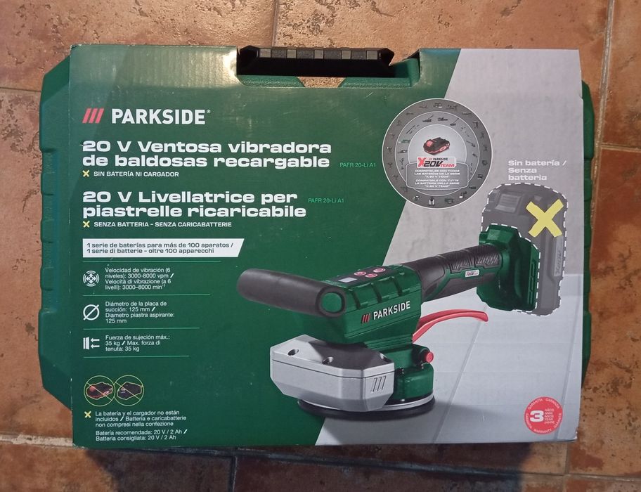 Vibrador a bateria para azulejos parkside 20V