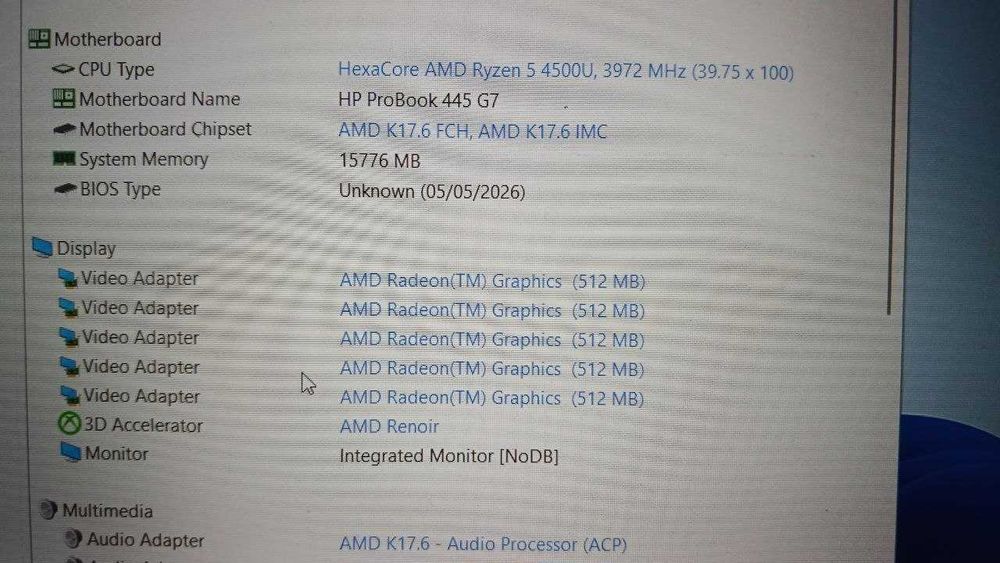 HP ProBook 445 G7 / 16GB / 256 GB/ Ryzen 5 4500U/