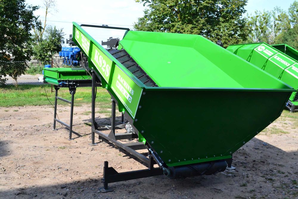 Прийомний бункер з сортувальним модулем для картоплі (7 роликів)