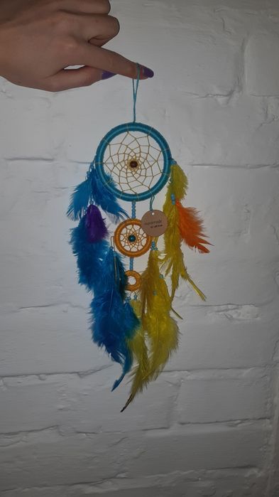 Ловец снов декор креативный подарок яркие перья амулет талисман флаг