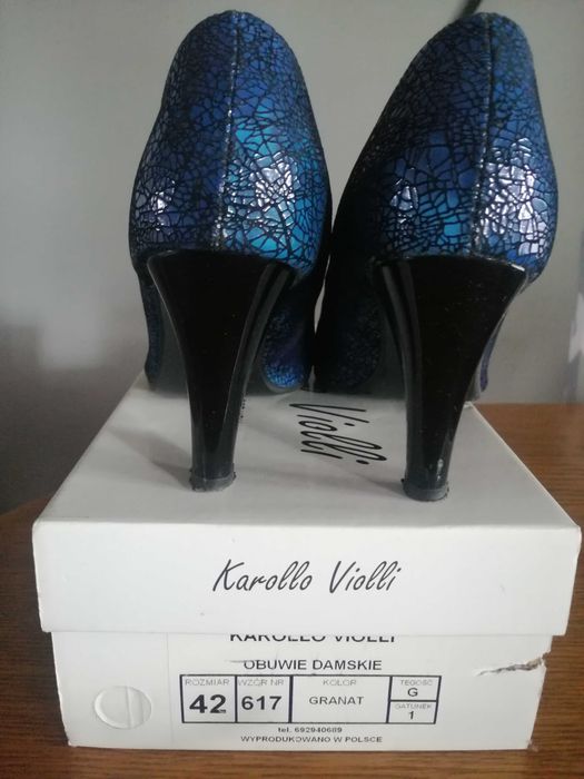 Szpilki Karollo Violli roz. 42 skóra naturalna