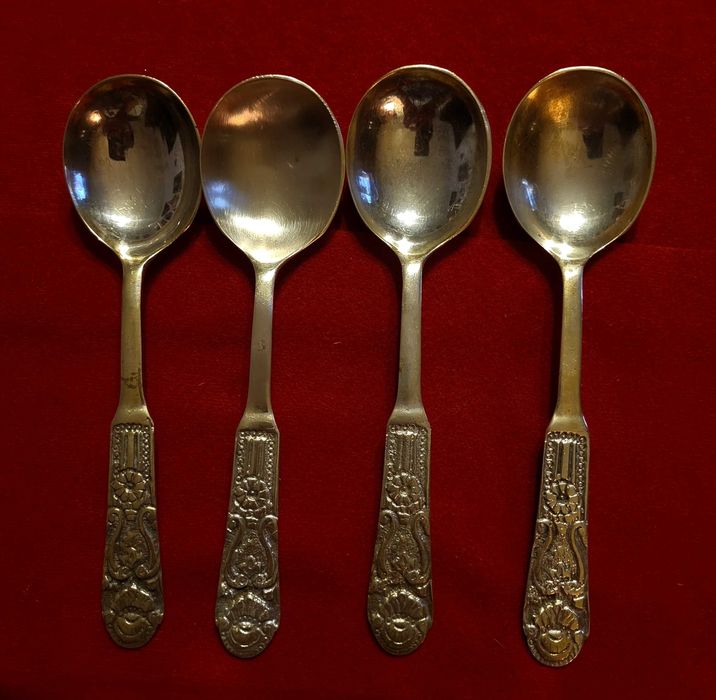 Antyczne łyżki stołowe William Page & Co (Roman Silver)