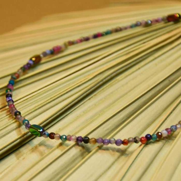 Naszyjnik/czoker z mix kamieni naturalnych 2 mm