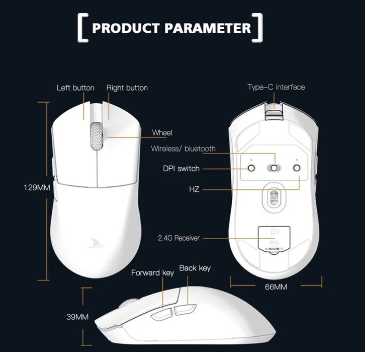 Топ геймер мышка Motospeed Darmoshark m3, сенсор3395,ПО,лёгкая+Подарок