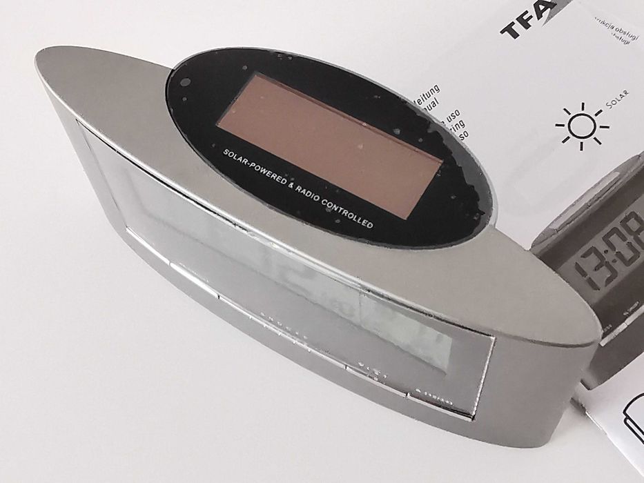 Budzik TFA Dostmann 98.1071 Solarny Cyfrowy Fluorescencyjny LCD bezDCF