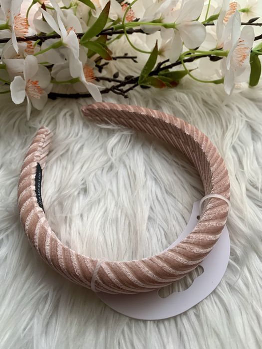 Opaska materiałowa pudrowy róż