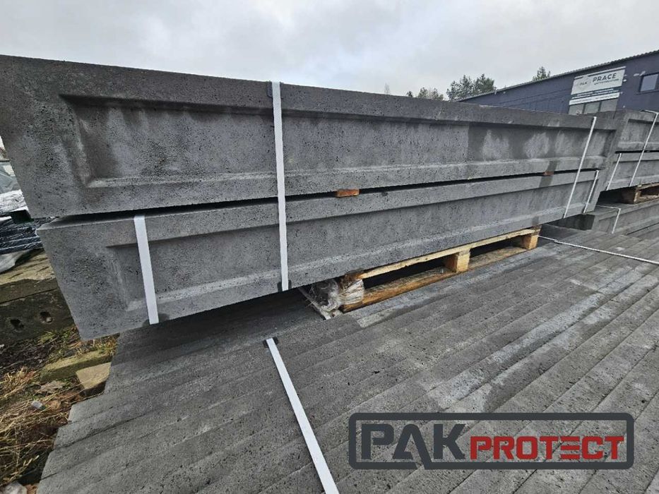 Podmurówka płyta betonowa, ogrodzenie panelowe 251x25x5