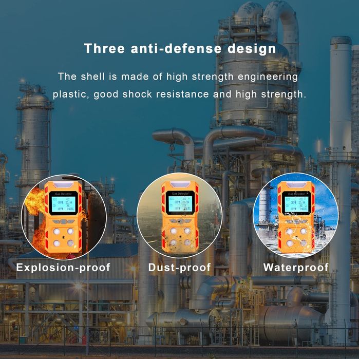 Detector de gás portátil 4 em 1 Scondaor, detector de vazamento de gás