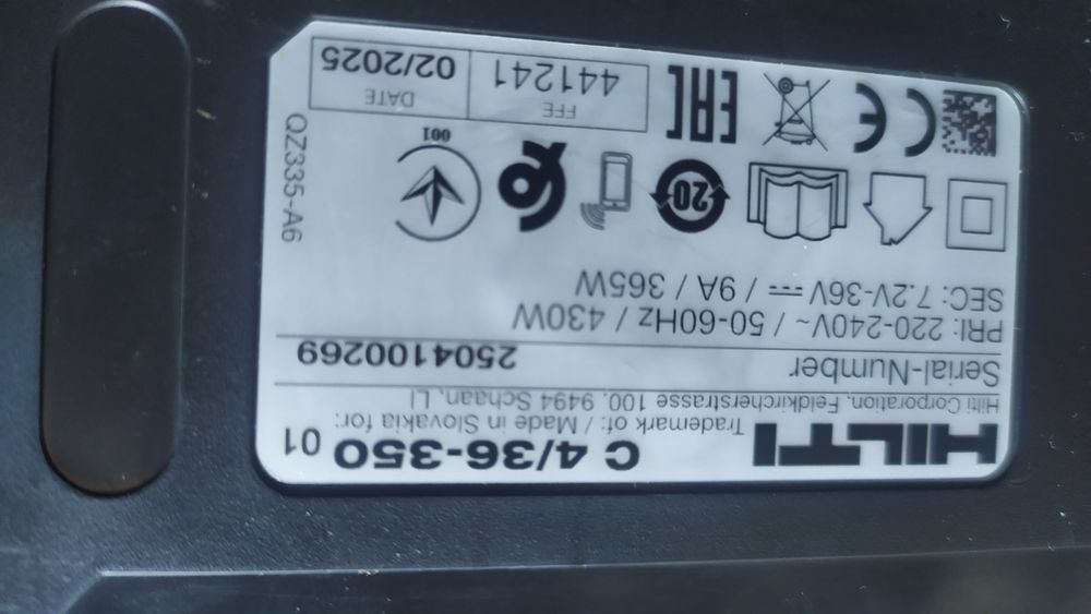 Hilti 4/36 - 90 350 зарядний пристрій хілті