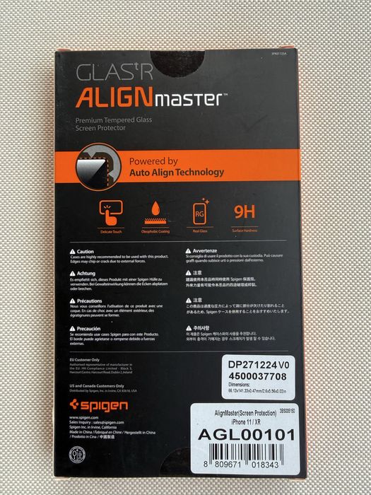 Spigen GlastR Alignmaster szkło ochronne, szybka 9h do iPhone 11/XR, 2 sztuki w opakowaniu