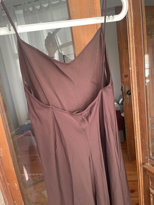 Massimo Dutti nowa sukienka długa brązowa bieliźniana na ramiączkach