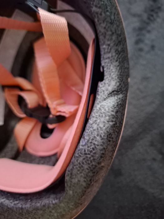 Kask rowerowy dla dziewczynki rozmiar XXS obwód 44-49cm  pudrowy  róż