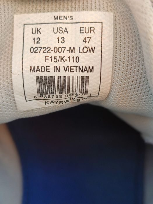 кожаные кроссовки K-Swiss 47 размер