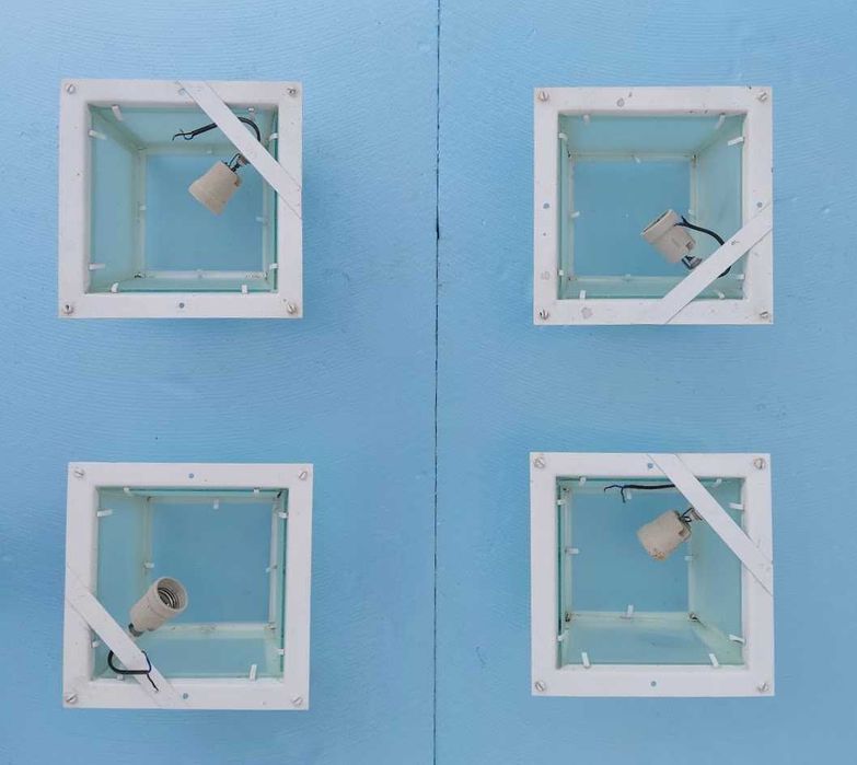 Conjunto 4 candeeiros de teto quadrangulares