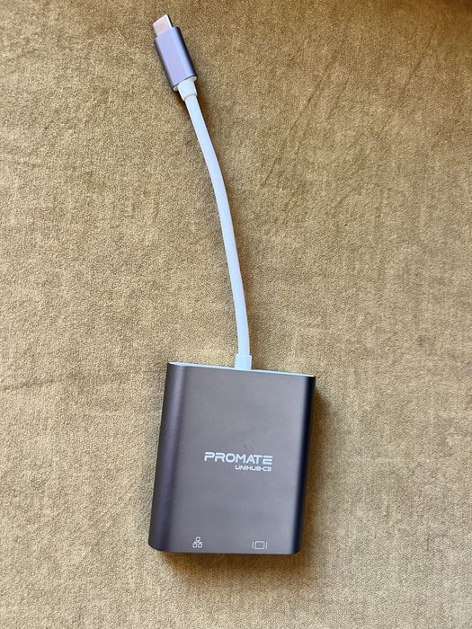 Перехідник USB-хаб Promate uniHub-C3 Grey