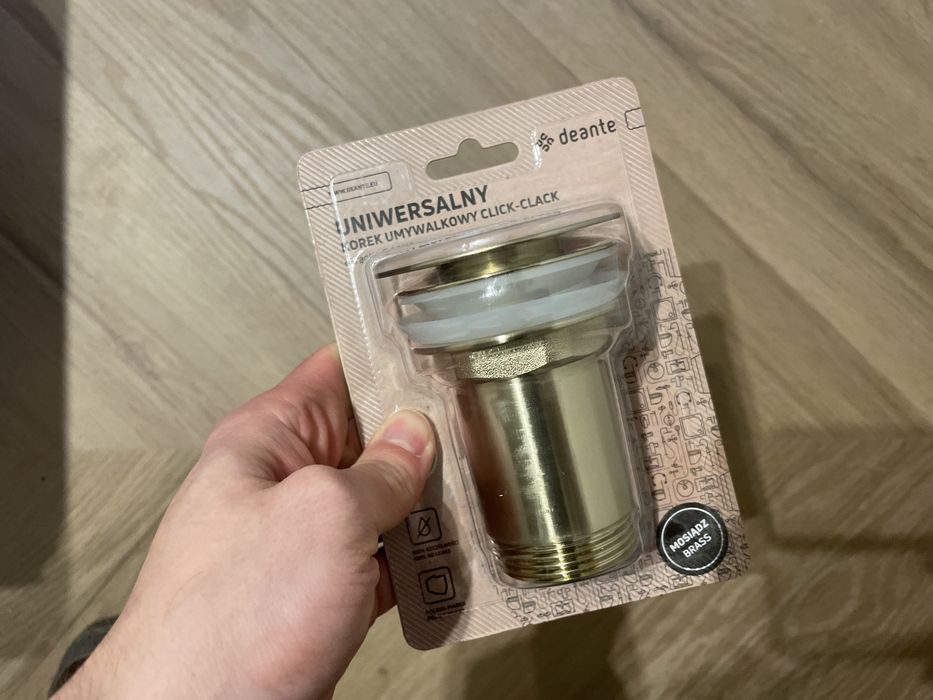 Deante korek umywalkowy click-clack uniwersalny mosiądz brass