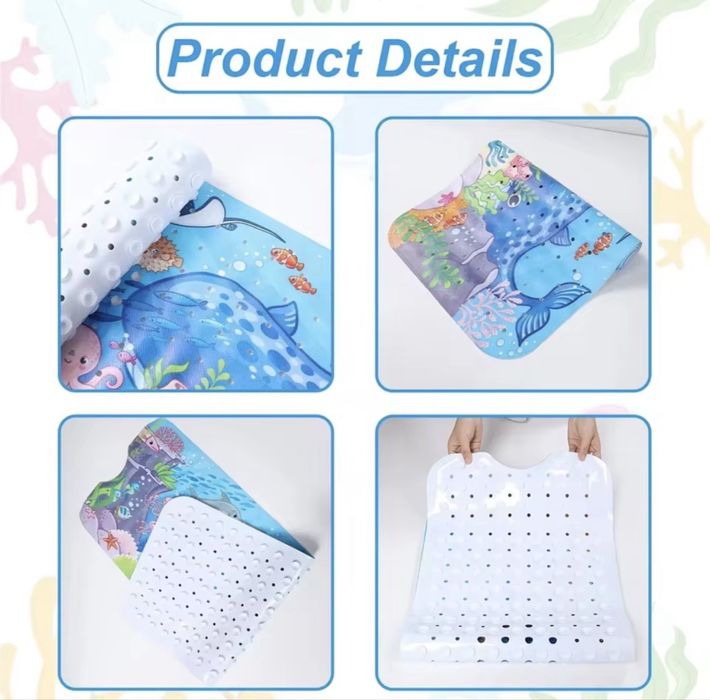 Килимок для купання 100х40 см коврик з антиковзким покриттям