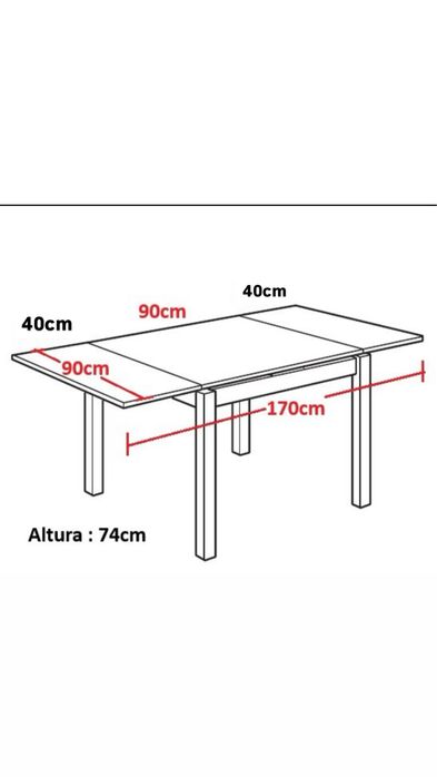 Bjursta mesa extensível