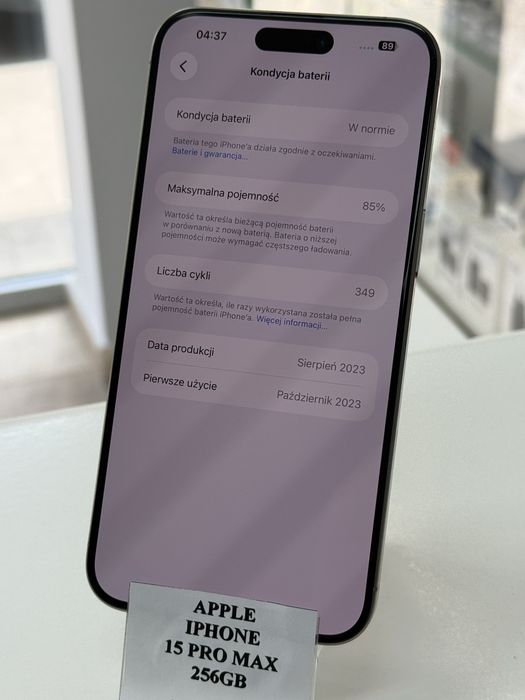 Iphone 15 Pro Max 256gb Naturalny Tytan Gwarancja Sklep